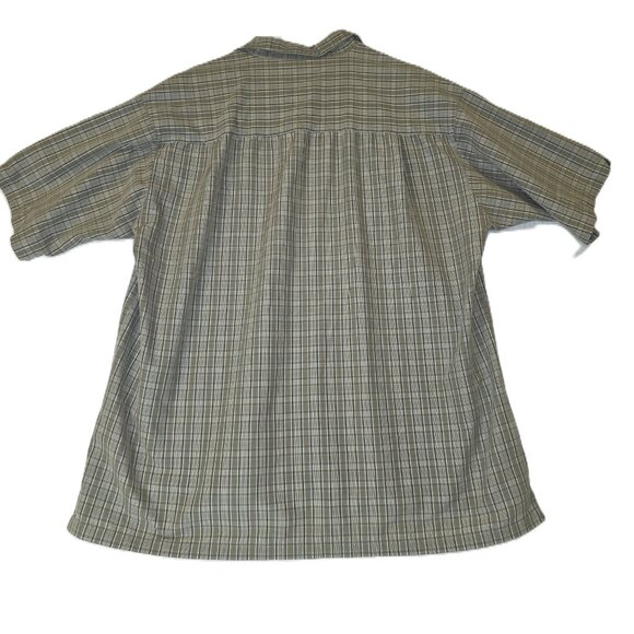 Columbia Shirt Mens XL Short Sleeve Button-down Olive Plaid - Picture 4 of 7